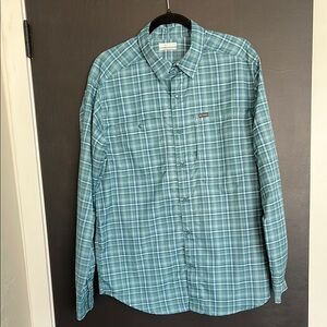 Men's Blue Plaid button down Shirt